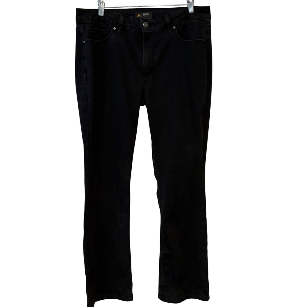 Lee Black Regular Fit Bootcut Mid Rise Jeans in Size 14